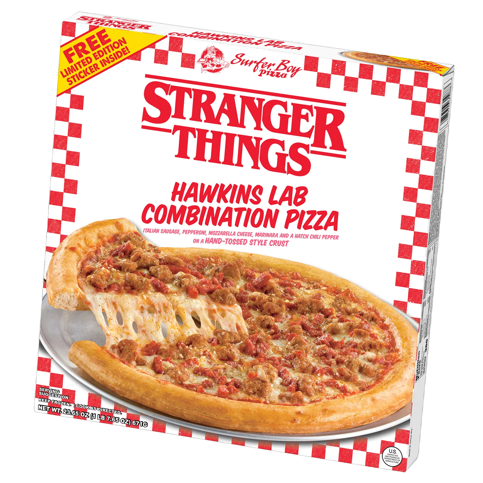 Box of Stranger Things Hawkins Lab Combination Pizza