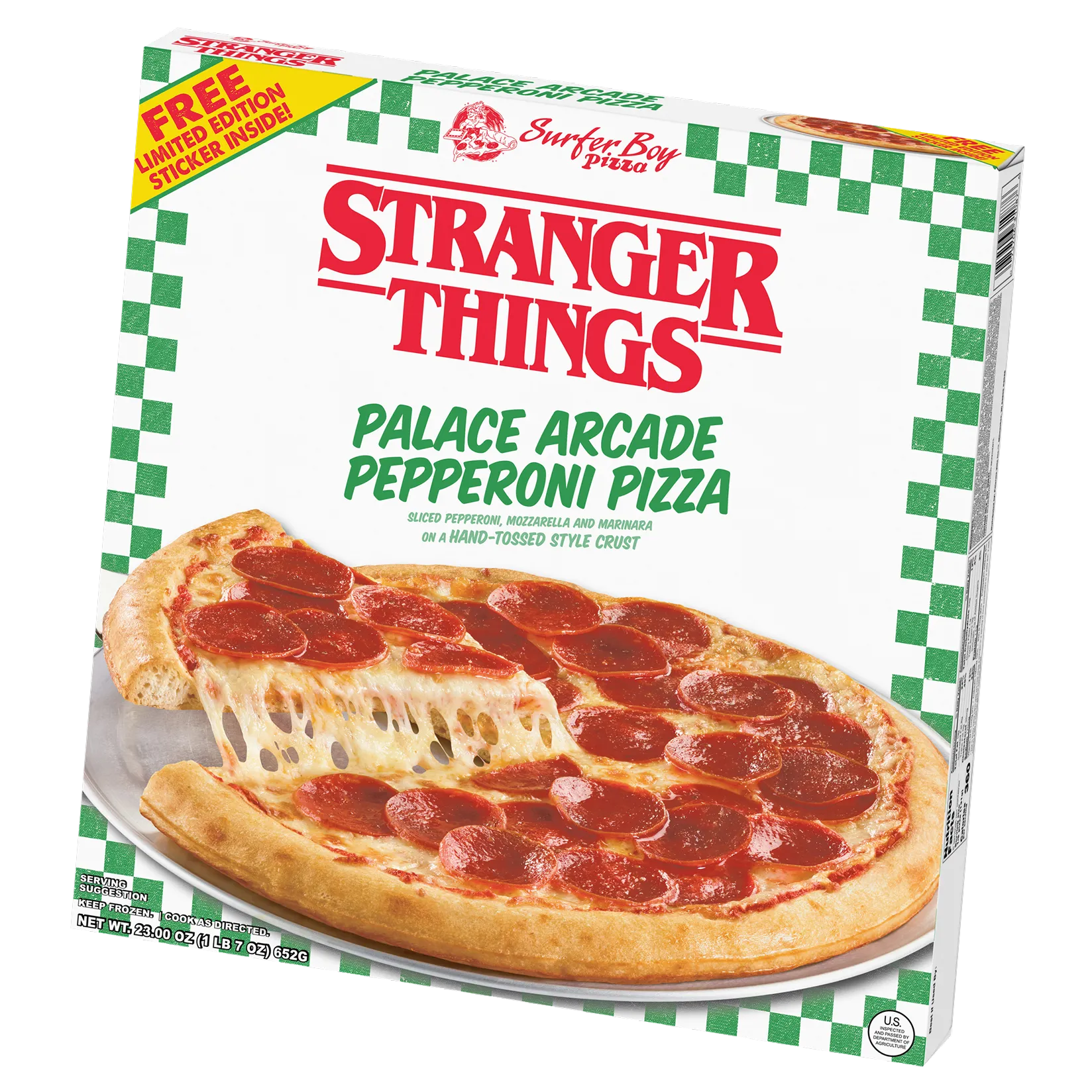 Box of Stranger Things Palace Arcade Pepperoni Pizza